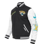 NFL JACKSONVILLE JAGUARS SCRIPT TAIL BLOUSON COLLÉGIAL POUR HOMME (NOIR/BLANC)