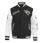NFL JACKSONVILLE JAGUARS SCRIPT TAIL BLOUSON COLLÉGIAL POUR HOMME (NOIR/BLANC)