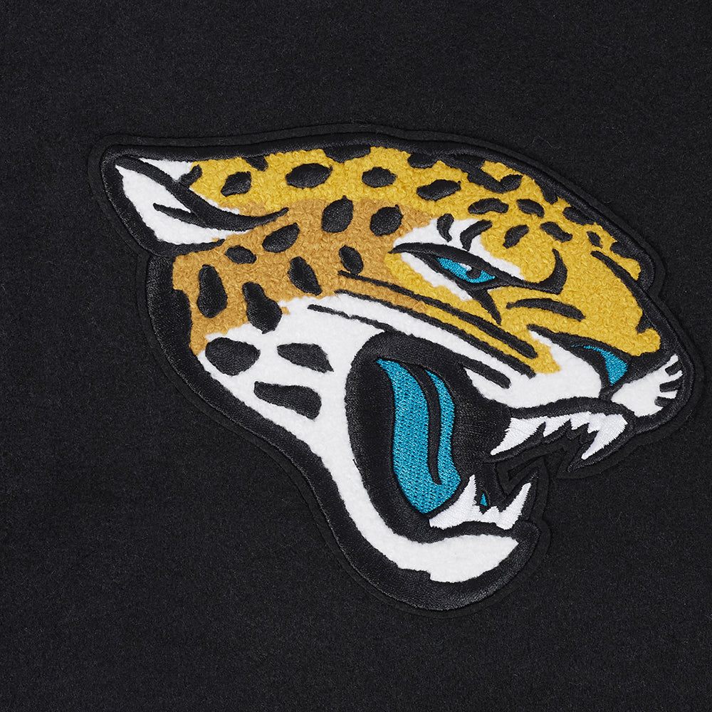 NFL JACKSONVILLE JAGUARS SCRIPT TAIL BLOUSON COLLÉGIAL POUR HOMME (NOIR/BLANC)