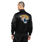 NFL JACKSONVILLE JAGUARS BIG LOGO MEN'S SATIN JACKET (BLACK)