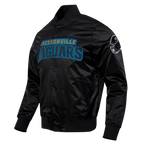NFL JACKSONVILLE JAGUARS BIG LOGO MEN'S SATIN JACKET (BLACK)