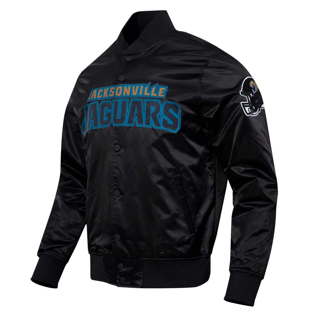 NFL JACKSONVILLE JAGUARS BIG LOGO MEN'S SATIN JACKET (BLACK)