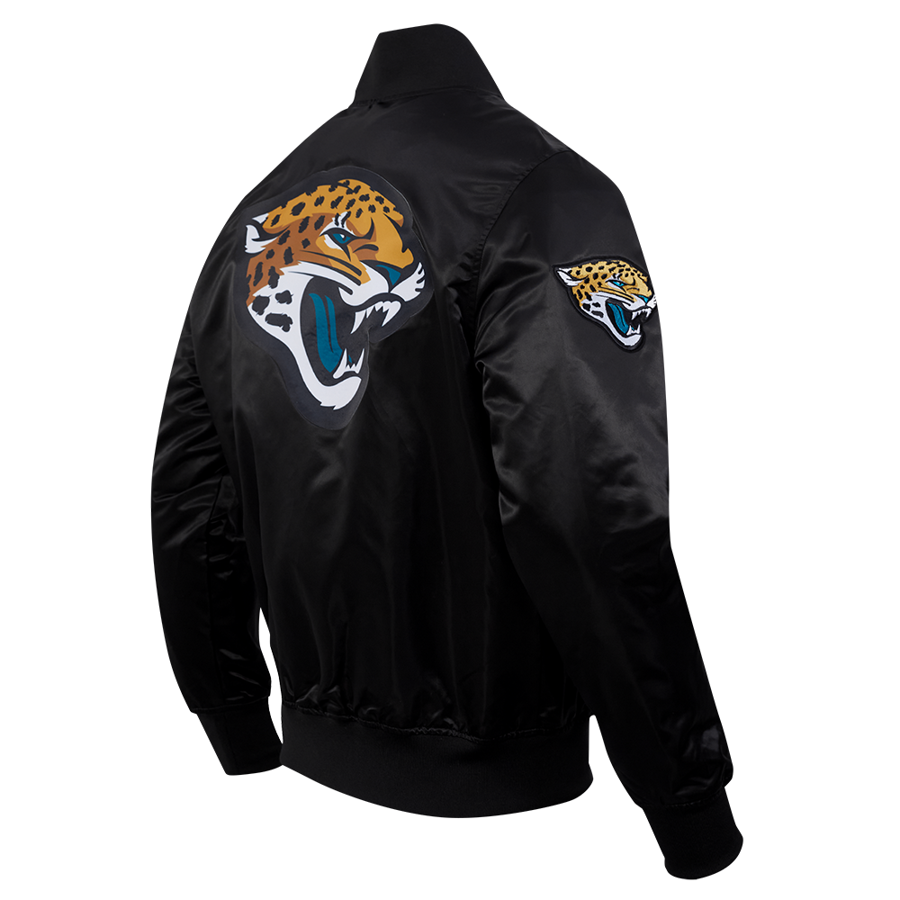 NFL JACKSONVILLE JAGUARS BIG LOGO MEN'S SATIN JACKET (BLACK)