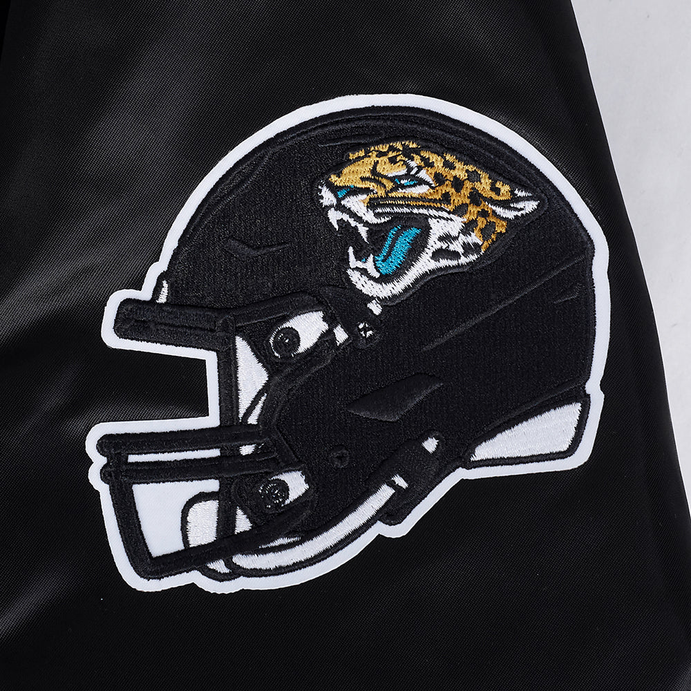 NFL JACKSONVILLE JAGUARS BIG LOGO MEN'S SATIN JACKET (BLACK)