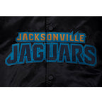 NFL JACKSONVILLE JAGUARS BIG LOGO MEN'S SATIN JACKET (BLACK)