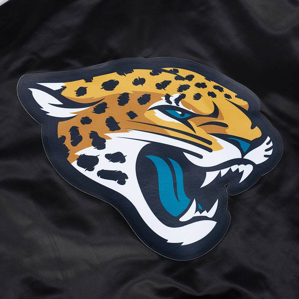 NFL JACKSONVILLE JAGUARS BIG LOGO MEN'S SATIN JACKET (BLACK)