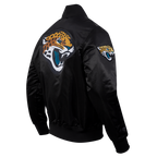 NFL JACKSONVILLE JAGUARS BIG LOGO MEN'S SATIN JACKET (BLACK)