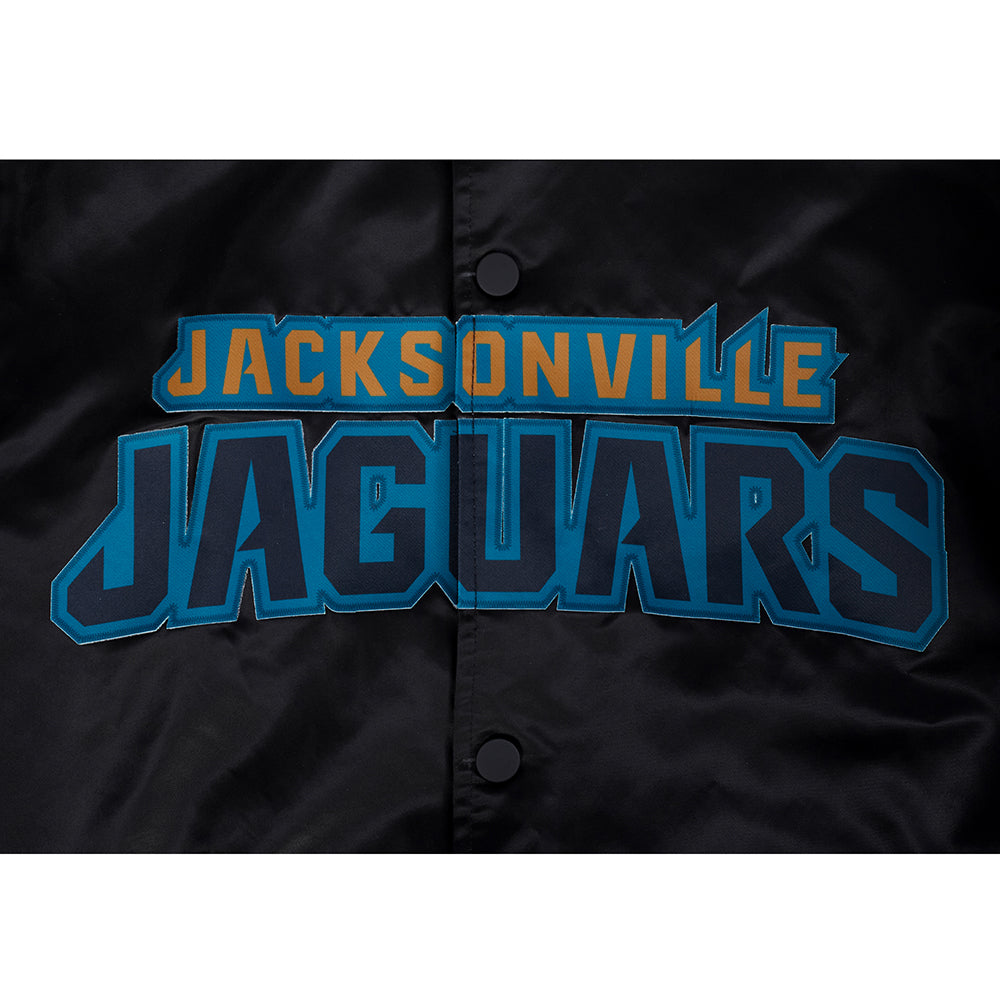 NFL JACKSONVILLE JAGUARS BIG LOGO MEN'S SATIN JACKET (BLACK)
