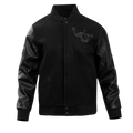 NFL JACKSONVILLE JAGUARS TRIPLE BLACK MEN'S WOOL VARSITY JACKET (TRIPLE BLACK MEN'S)