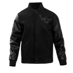 NFL JACKSONVILLE JAGUARS TRIPLE BLACK MEN'S WOOL VARSITY JACKET (TRIPLE BLACK MEN'S)