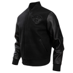 NFL JACKSONVILLE JAGUARS TRIPLE BLACK MEN'S WOOL VARSITY JACKET (TRIPLE BLACK MEN'S)