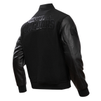 NFL JACKSONVILLE JAGUARS TRIPLE BLACK MEN'S WOOL VARSITY JACKET (TRIPLE BLACK MEN'S)