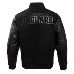 NFL JACKSONVILLE JAGUARS TRIPLE BLACK MEN'S WOOL VARSITY JACKET (TRIPLE BLACK MEN'S)
