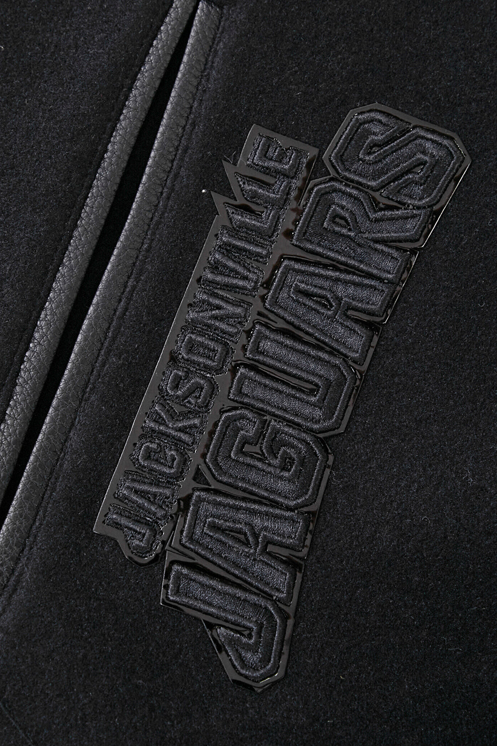 NFL JACKSONVILLE JAGUARS TRIPLE BLACK MEN'S WOOL VARSITY JACKET (TRIPLE BLACK MEN'S)