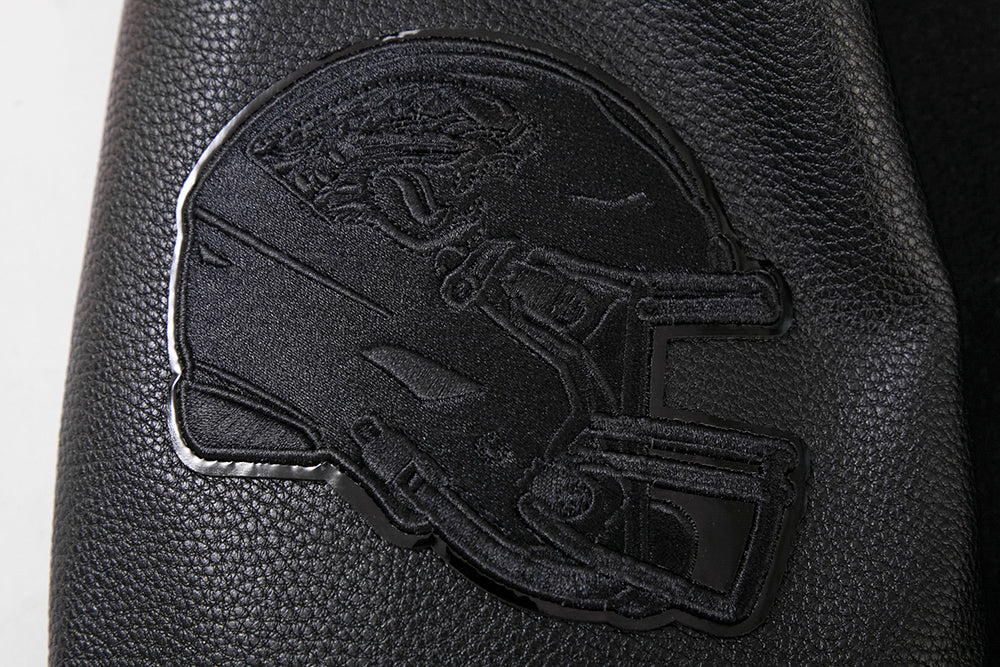 NFL JACKSONVILLE JAGUARS TRIPLE BLACK MEN'S WOOL VARSITY JACKET (TRIPLE BLACK MEN'S)