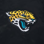 NFL JACKSONVILLE JAGUARS OLD ENGLISH MEN'S RIB SATIN JACKET (BLACK)