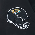 NFL JACKSONVILLE JAGUARS OLD ENGLISH MEN'S RIB SATIN JACKET (BLACK)