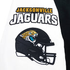 NFL JACKSONVILLE JAGUARS OLD ENGLISH MEN'S RIB WOOL VARSITY JACKET (BLACK/WHITE)