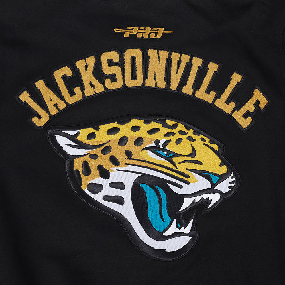 NFL JACKSONVILLE JAGUARS BLOUSON PRO GAME DAY EN MAILLE DOUBLE POUR HOMME (NOIR/ARGENT/BLANC)