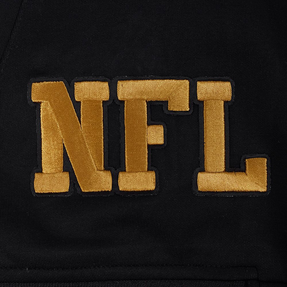 NFL JACKSONVILLE JAGUARS BLOUSON PRO GAME DAY EN MAILLE DOUBLE POUR HOMME (NOIR/ARGENT/BLANC)