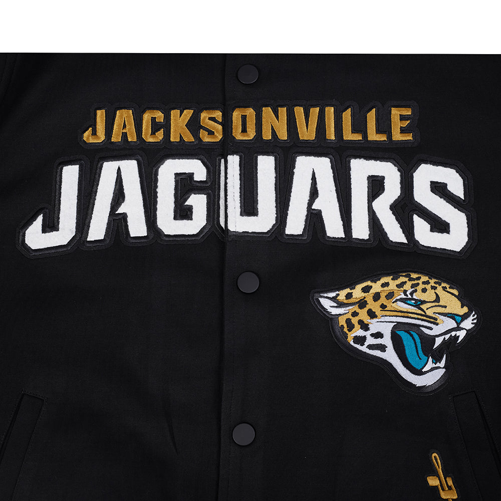 NFL JACKSONVILLE JAGUARS BLOUSON PRO GAME DAY EN MAILLE DOUBLE POUR HOMME (NOIR/ARGENT/BLANC)