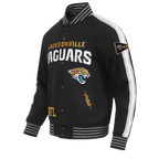 NFL JACKSONVILLE JAGUARS BLOUSON PRO GAME DAY EN MAILLE DOUBLE POUR HOMME (NOIR/ARGENT/BLANC)