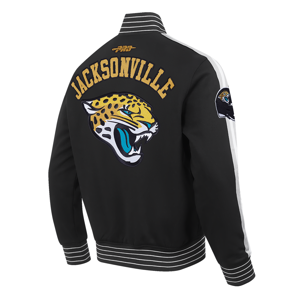 NFL JACKSONVILLE JAGUARS BLOUSON PRO GAME DAY EN MAILLE DOUBLE POUR HOMME (NOIR/ARGENT/BLANC)