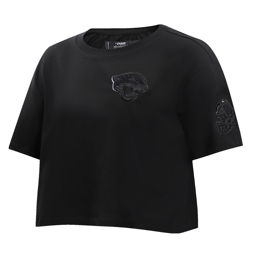 NFL JACKSONVILLE JAGUARS CLASSIC 3BK SINGLE JERSEY BOXY TEE (TRIPLE BLACK WOMEN'S)