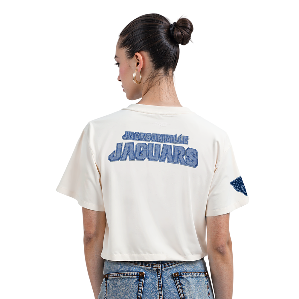 NFL JACKSONVILLE JAGUARS VARSITY BLUES WOMEN'S  SJ BOXY TEE (LINEN)