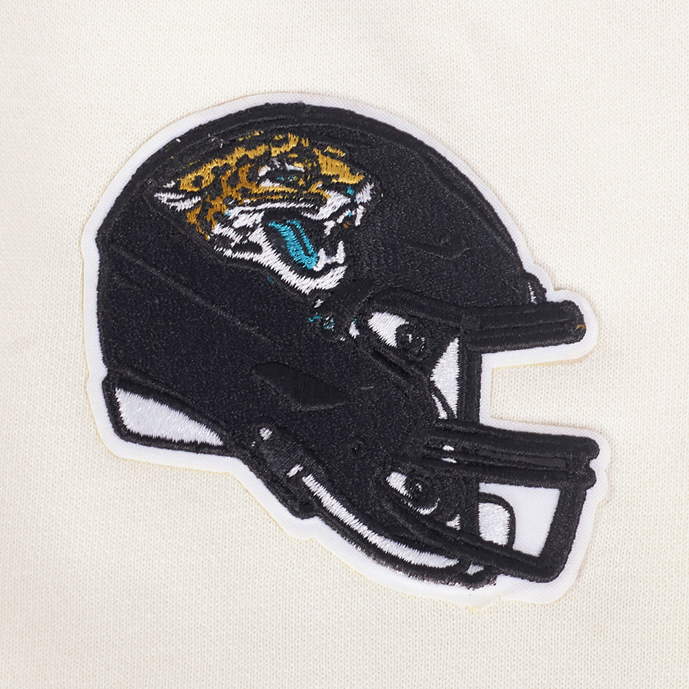 NFL JACKSONVILLE JAGUARS RETRO CLASSIC CHANDAIL À CAPUCHON COURT CÔTELÉ POUR FEMME (COQUILLE D'ŒUF/NOIR)