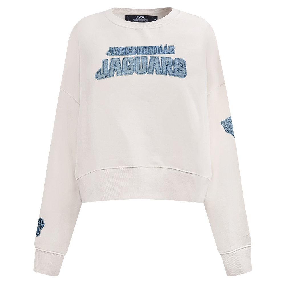 NFL JACKSONVILLE JAGUARS VARSITY BLUES CHANDAIL À COL ROND EN MOLLETON POUR FEMME (LIN)
