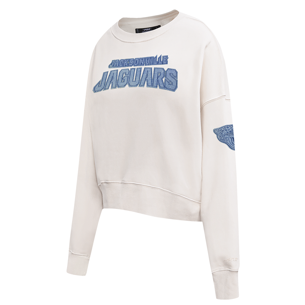 NFL JACKSONVILLE JAGUARS VARSITY BLUES CHANDAIL À COL ROND EN MOLLETON POUR FEMME (LIN)