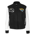 NFL JACKSONVILLE JAGUARS CLASSIC WOMEN'S WOOL VARSITY JACKET (BLACK/WHITE)