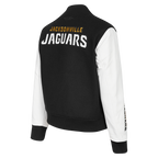 NFL JACKSONVILLE JAGUARS CLASSIC WOMEN'S WOOL VARSITY JACKET (BLACK/WHITE)