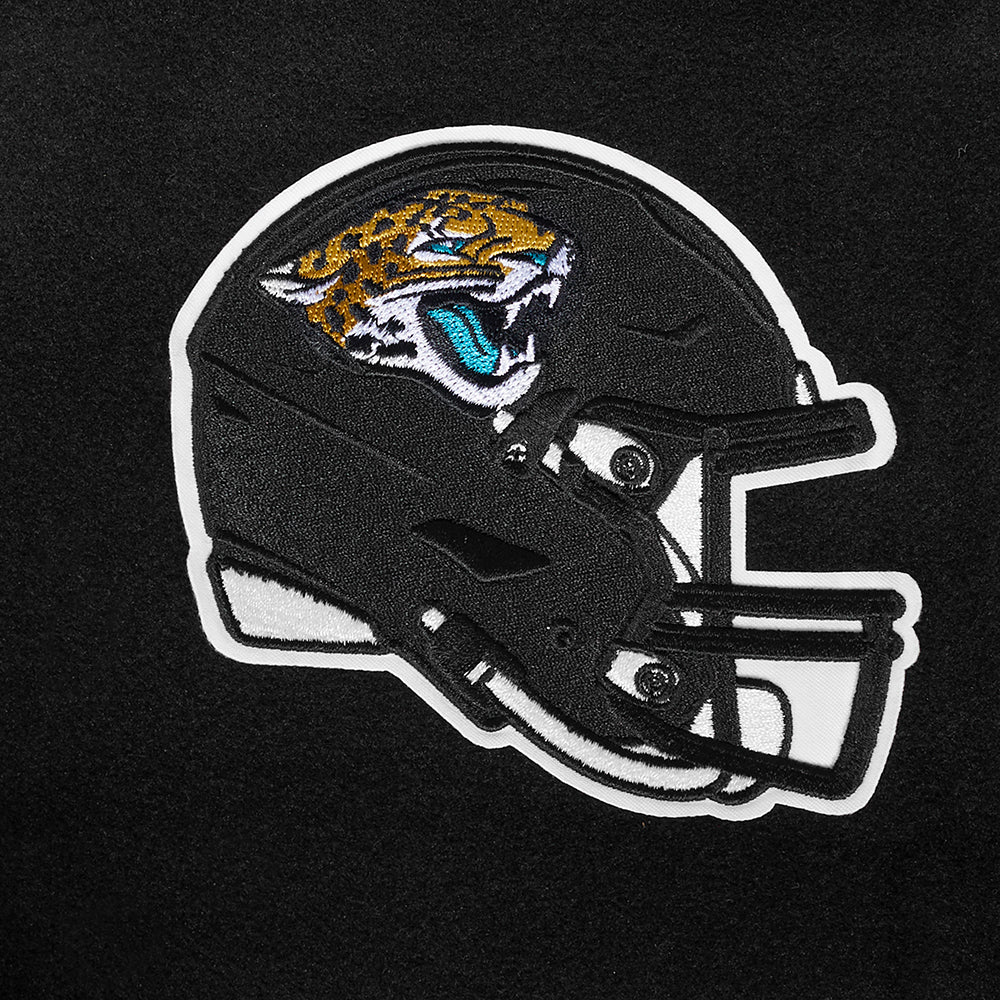 NFL JACKSONVILLE JAGUARS CLASSIC WOMEN'S WOOL VARSITY JACKET (BLACK/WHITE)