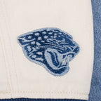 NFL JACKSONVILLE JAGUARS VARSITY BLUES WOMEN'S DENIM VARSITY JACKET (DENIM/LINEN)