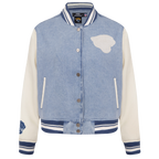 NFL JACKSONVILLE JAGUARS VARSITY BLUES WOMEN'S DENIM VARSITY JACKET (DENIM/LINEN)