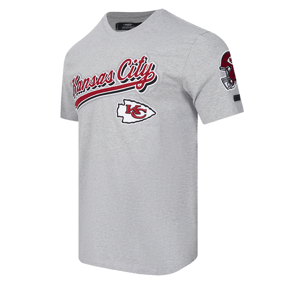 NFL KANSAS CITY CHIEFS SCRIPT TAIL MEN'S   TEE (HEATHER GREY)