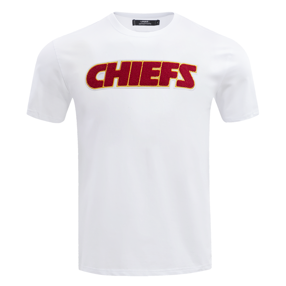 NFL KANSAS CITY CHIEFS CLASSIC CHENILLE T-SHIRT POUR HOMME (BLANC)