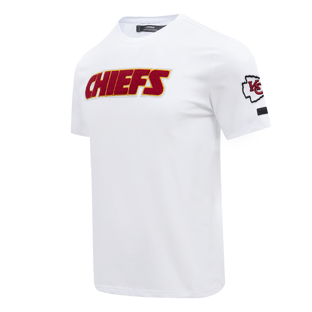 NFL KANSAS CITY CHIEFS CLASSIC CHENILLE T-SHIRT POUR HOMME (BLANC)