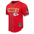 NFL KANSAS CITY CHIEFS MEN'S MESH BUTTON DOWN SHIRT (RED/BLACK)