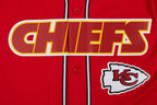 NFL KANSAS CITY CHIEFS MEN'S MESH BUTTON DOWN SHIRT (RED/BLACK)