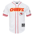 NFL KANSAS CITY CHIEFS MEN'S MESH BUTTON DOWN SHIRT (WHITE/RED)