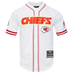 NFL KANSAS CITY CHIEFS MEN'S MESH BUTTON DOWN SHIRT (WHITE/RED)