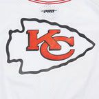 NFL KANSAS CITY CHIEFS MEN'S MESH BUTTON DOWN SHIRT (WHITE/RED)