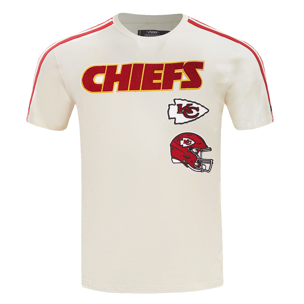 NFL KANSAS CITY CHIEFS RETRO CLASSIC T-SHIRT À RAYURES POUR HOMME (COQUILLE D'ŒUF/ROUGE)