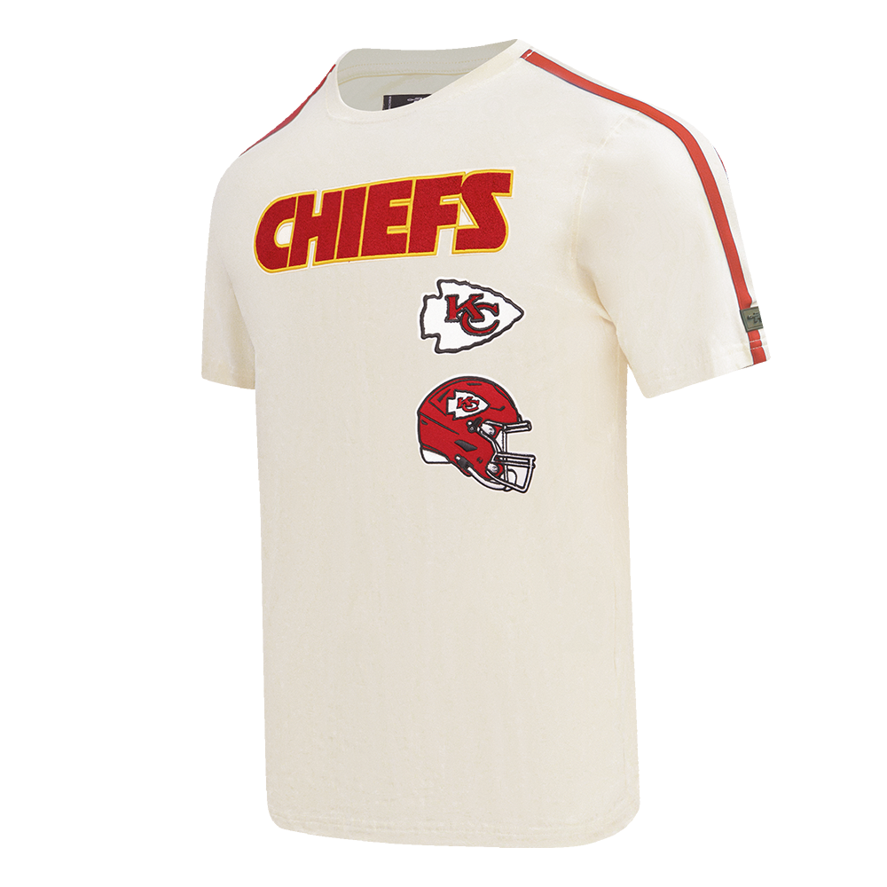 NFL KANSAS CITY CHIEFS RETRO CLASSIC T-SHIRT À RAYURES POUR HOMME (COQUILLE D'ŒUF/ROUGE)
