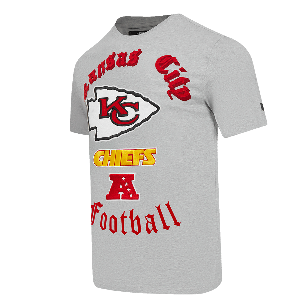 NFL KANSAS CITY CHIEFS OLD ENGLISH MEN'S TEE (HEATHER GREY)