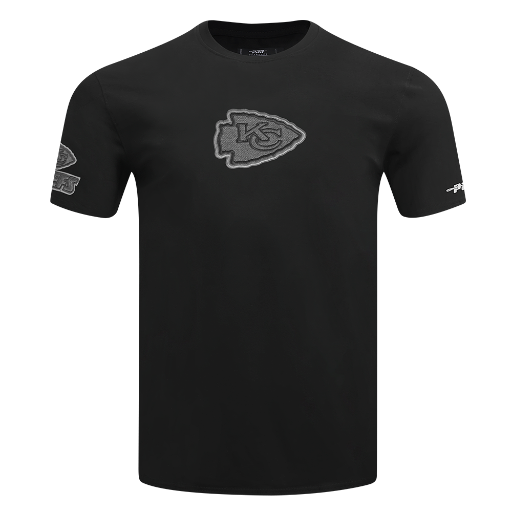 NFL KANSAS CITY CHIEFS REVERSE FRENCH TERRY T-SHIRT EN JERSEY DE COTON À ÉPAULES TOMBANTES POUR HOMME (NOIR)
