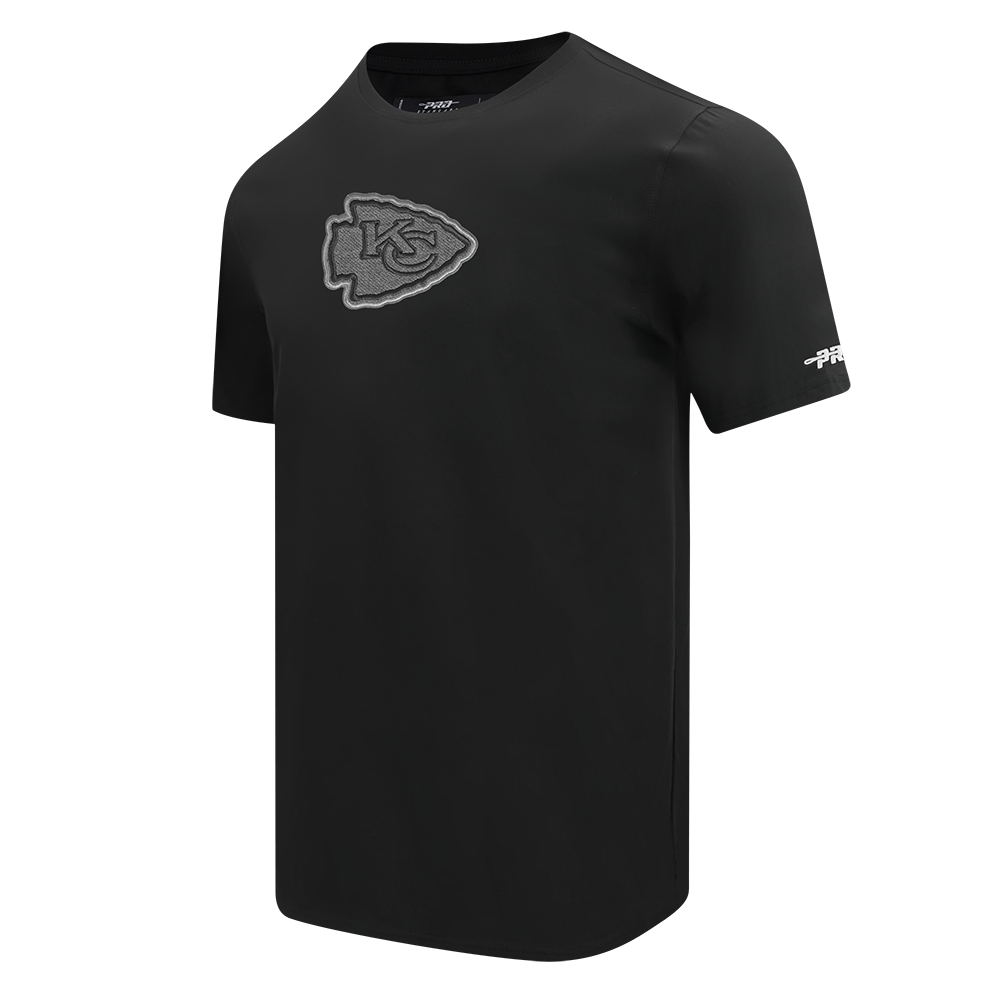 NFL KANSAS CITY CHIEFS REVERSE FRENCH TERRY T-SHIRT EN JERSEY DE COTON À ÉPAULES TOMBANTES POUR HOMME (NOIR)